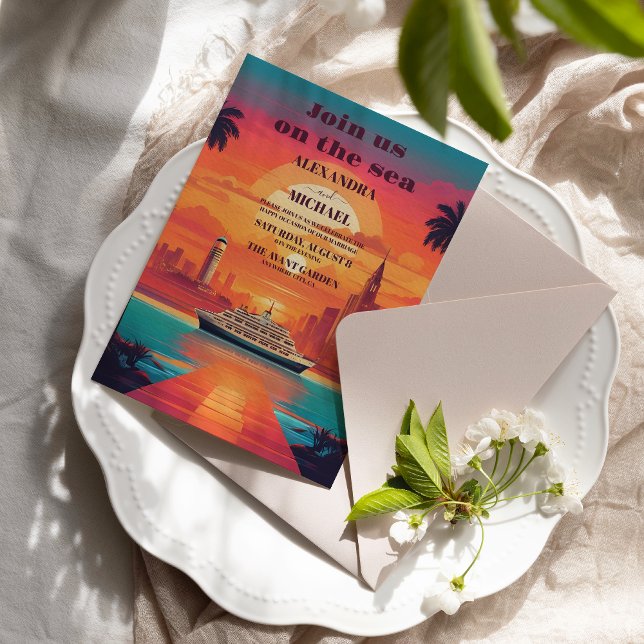 Invitación Boda de crucero náutico de Florida Hawái (Subido por el creador)