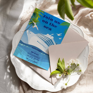 Invitación Boda de cruceros Costal Seascape Beach