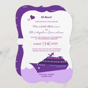 Invitación Boda de cruceros morados