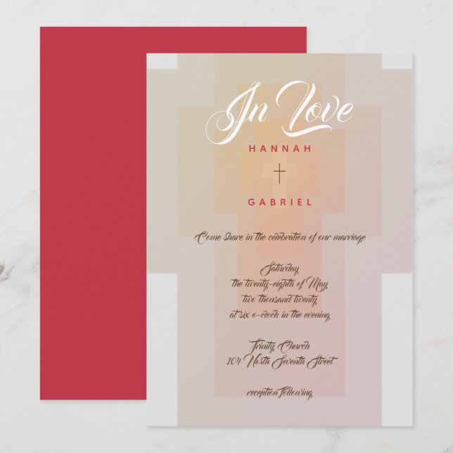 Invitación Boda de Cruz Cristiana (Anverso / Reverso)