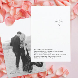 Invitación Boda de Cruz de Moda Leída a Mano Monogramada