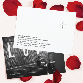 Invitación Boda de Cruz de Moda Leída a Mano Monogramada