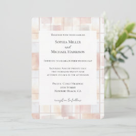 Invitación Boda de Cuadrados de Melocotón Rosado