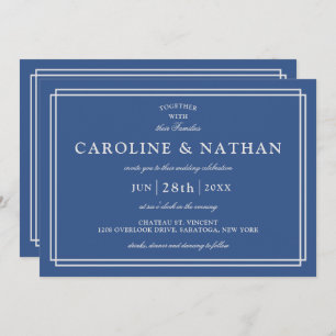 Invitación Boda de cuadro clásico sencillo y elegante