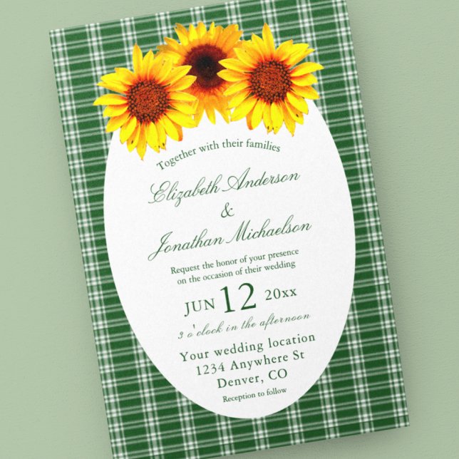 Invitación Boda de Cuadro de Girasol (Subido por el creador)