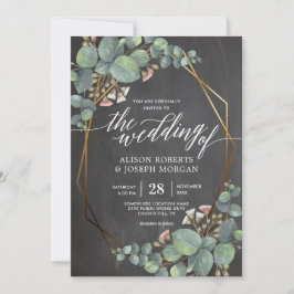 Invitación Boda de cuadro geométrico Eucalyptus