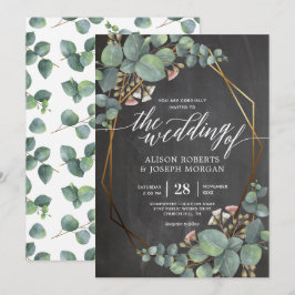 Invitación Boda de cuadro geométrico Eucalyptus