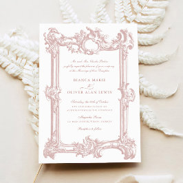 Invitación Boda de cuadro ornamental elegante de época