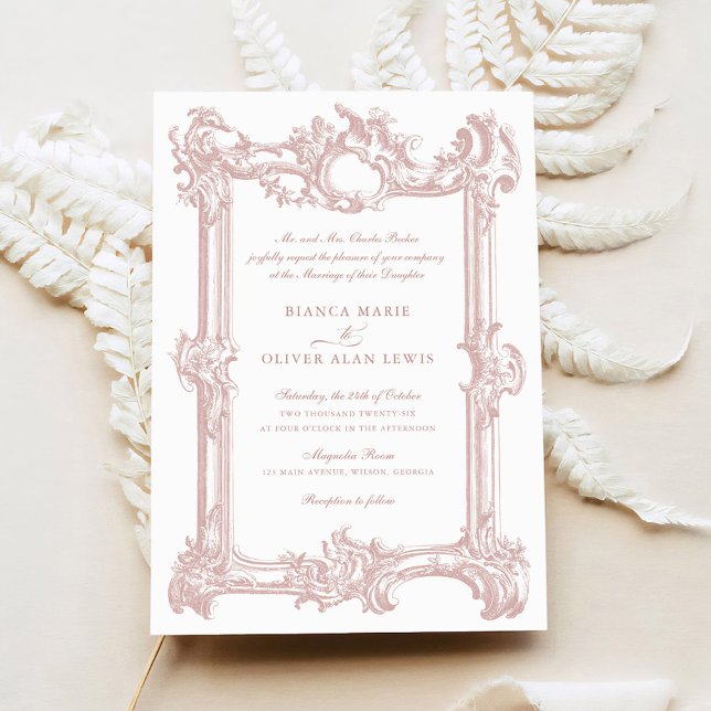 Invitación Boda de cuadro ornamental elegante de época (Subido por el creador)