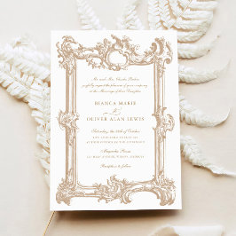 Invitación Boda de cuadro ornamental elegante de época
