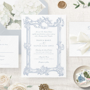 Invitación Boda de cuadro ornamental elegante de época