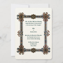 Invitación Boda de cuadros de estilo medieval iluminado