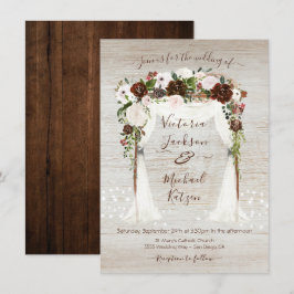 Invitación Boda de cucharadita de madera de paja de color de 