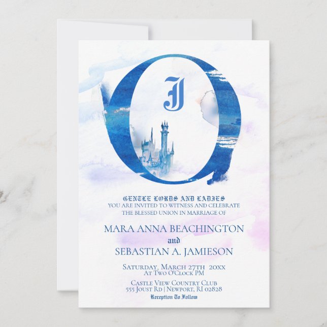 Invitación *~* Boda de Cuento de Fantasía Medieval en un Cast (Anverso)