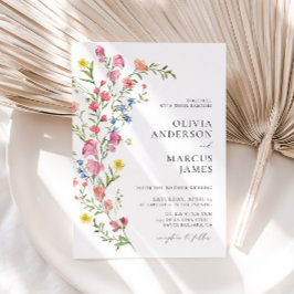 Invitación Boda de cuento de flores silvestres coloridas
