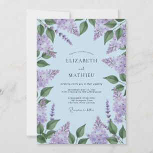 Invitación Boda de Cuento de Hadas Azul Bebé en Primavera