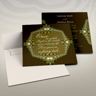 Invitación Boda de Cuento de Hadas con Encaje Vintage Románti