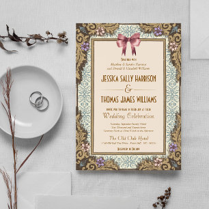 Invitación Boda de Cuento de Hadas con Estilo de Dinero Antig