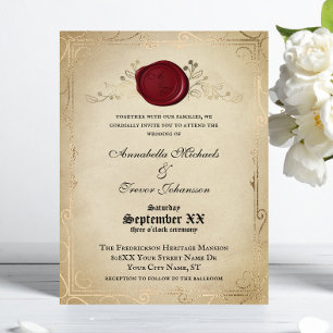 Invitación Boda de Cuento de Hadas con Pergamino Medieval y S