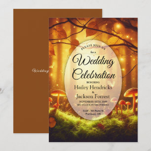 Invitación Boda de cuento de hadas del bosque de Amber