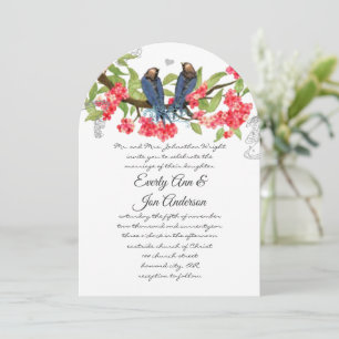 Invitación Boda de cuento de hadas del bosque de aves marinas