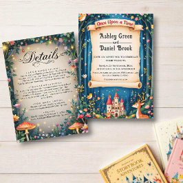 Invitación Boda de cuento de hadas del castillo del bosque de