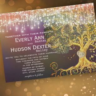Invitación Boda de cuento de hadas en tarro de mason de bosqu