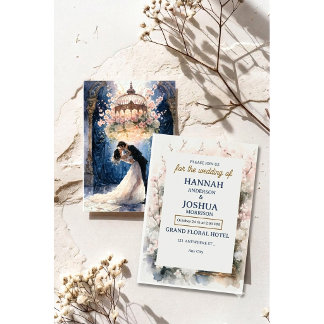 Invitación Boda de Cuento de Hadas Floral Acuarela Romántica