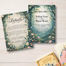 Invitación Boda de cuento de hadas forestal encantado