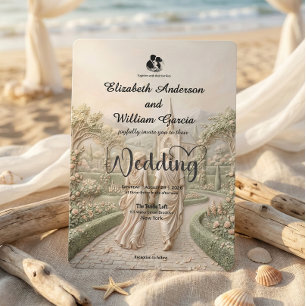 Invitación Boda de Cuento de Hadas Romántico del Viejo Mundo 