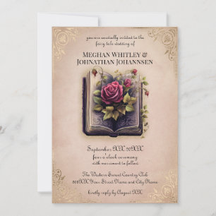 Invitación Boda de Cuento de Hadas Romántico en Rosa