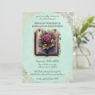 Invitación Boda de Cuento de Hadas Romántico en Turquesa