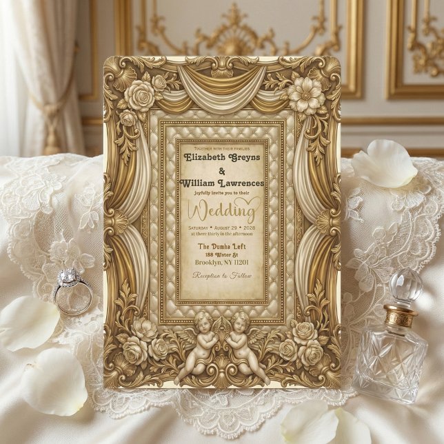 Invitación Boda de Cuento de Hadas Victoriana con Querubín Vi (Subido por el creador)