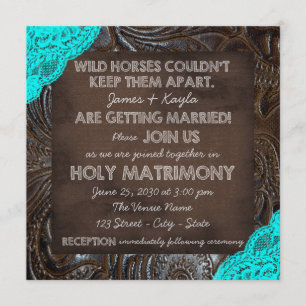 Invitación Boda de Cuero y Encaje