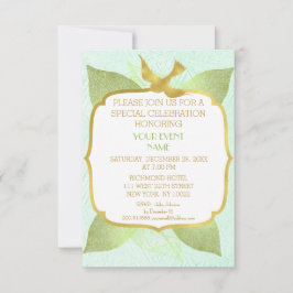 Invitación Boda de cumpleaños moderno Vip de oro verde