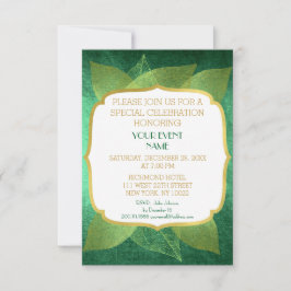 Invitación Boda de cumpleaños moderno Vip de oro verde