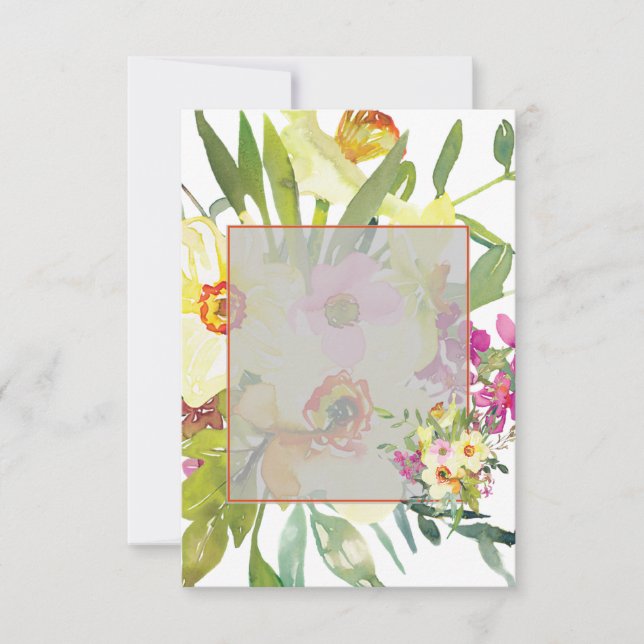 Invitación Boda de daffodils en blanco (Anverso)