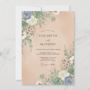 Invitación Boda de Dahlia Pizarra Champán