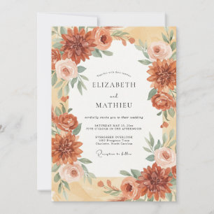 Invitación Boda de Dahlia Terracota