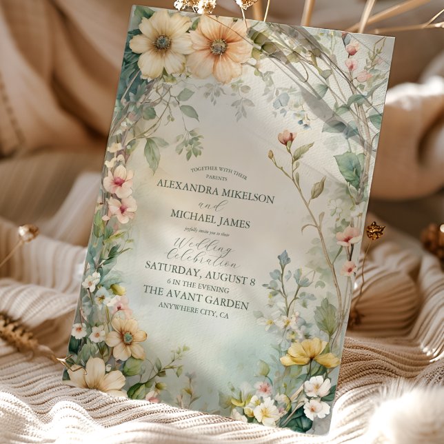 Invitación Boda de Daisy Art Nouveau Mucha (Subido por el creador)