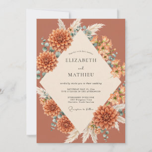 Invitación Boda de dalia de arcilla