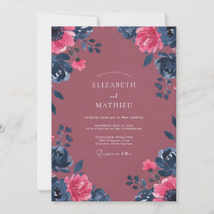 Invitación Boda de Dalia Magenta de Fruta