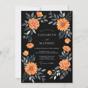 Invitación Boda de Dalia Naranja Negra