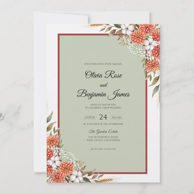 Invitación Boda de Dalia Oxidada (Anverso)
