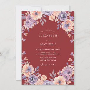 Invitación Boda de Dalia Roja Ladrillo