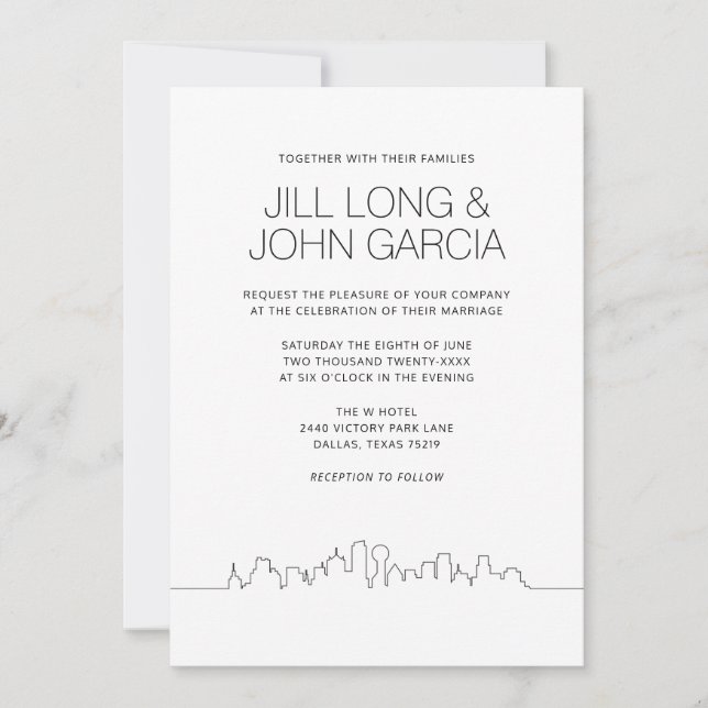 Invitación Boda de Dallas (Anverso)