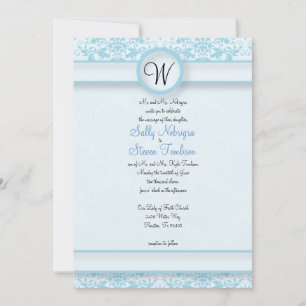 Invitación Boda de Damasco Azul