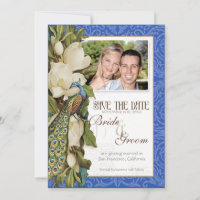 Boda de Damasco con Remolino Floral de Magnolia de