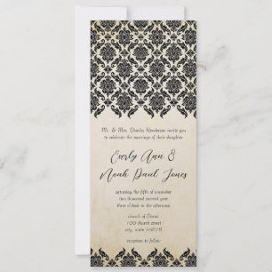 Invitación Boda de Damasco Floral Victoriana Vintage