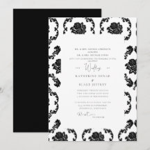 Boda de Damasco Negro y Blanco Ambos Padres